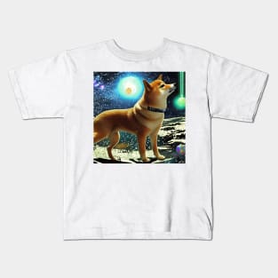 Shiba Inu in Space Kids T-Shirt